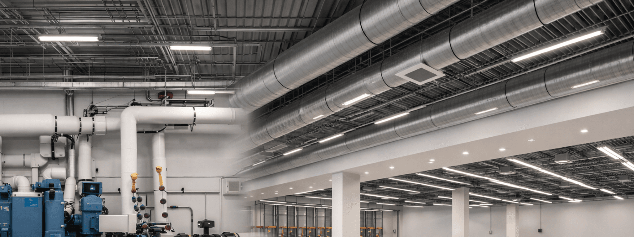 Sistema chiller conectado visualmente con un almacén climatizado y controlado