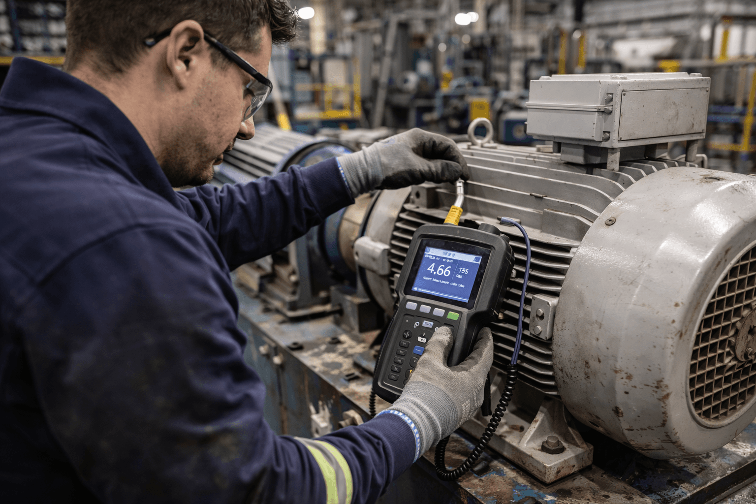 Diagnóstico técnico mediante medición de vibración en motor