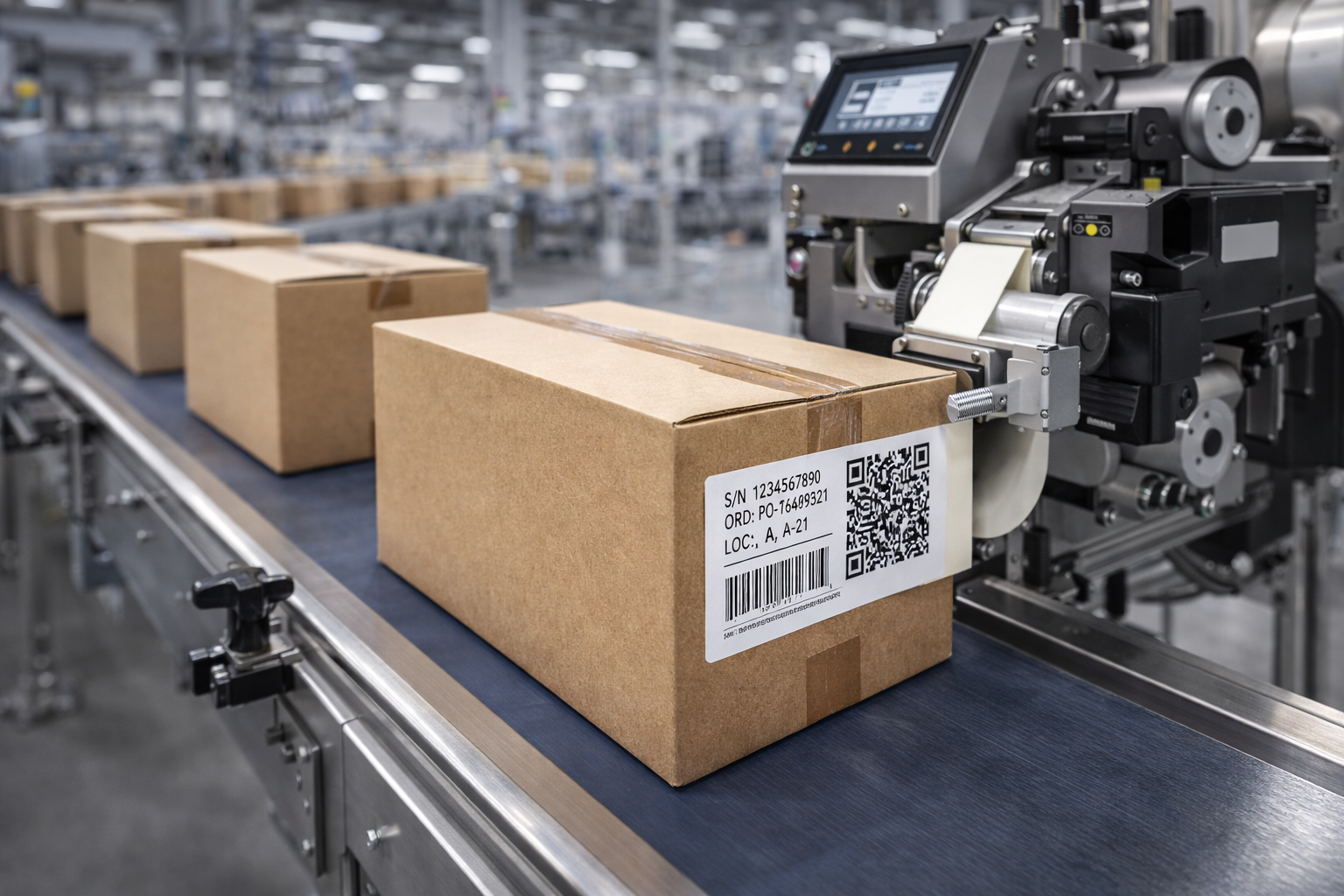 Impresión y aplicación automática de etiquetas en cajas y pallets