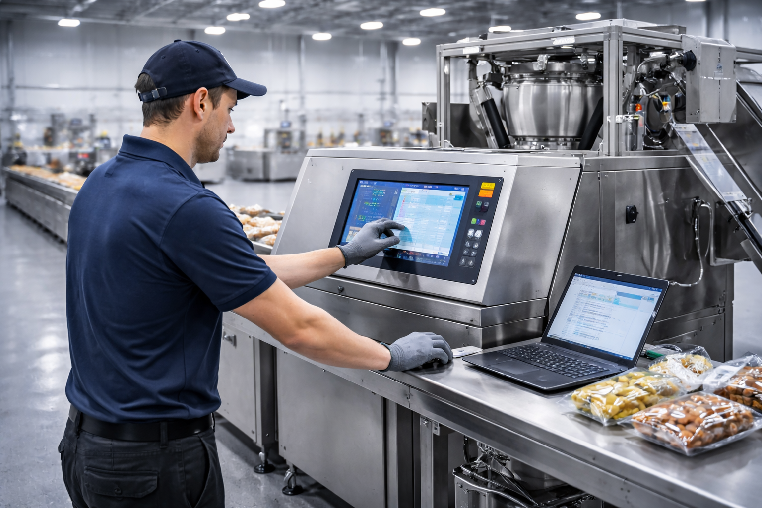 Línea integrada de producción y empaque industrial